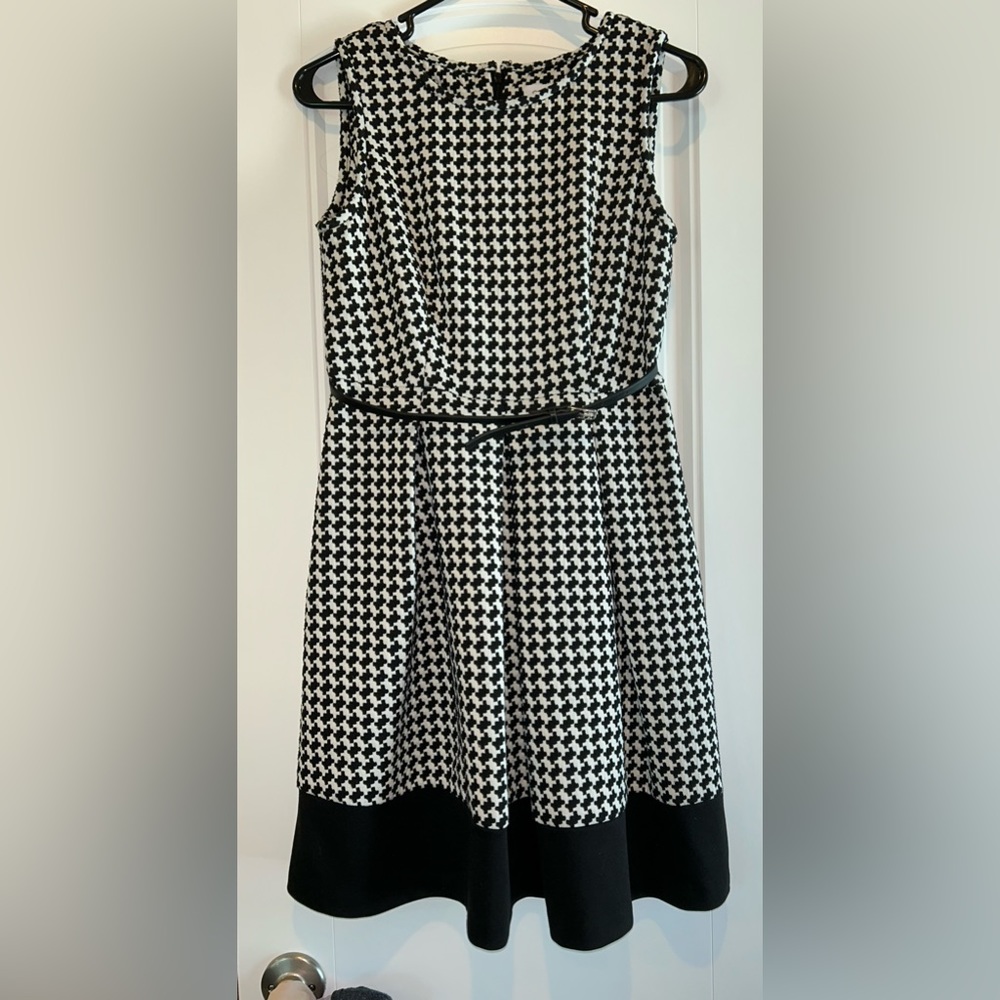 Calvin Klein Houndstooth Sleeveless Dress